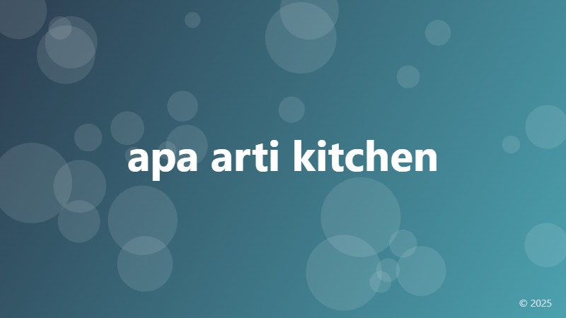 apa arti kitchen