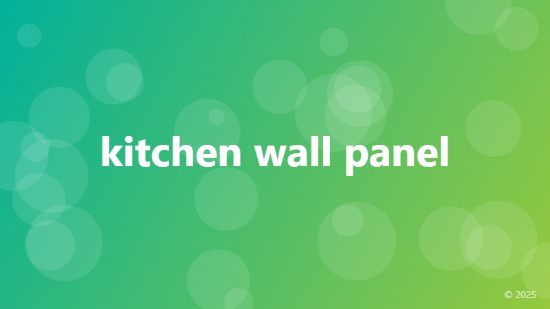 kitchen wall panel